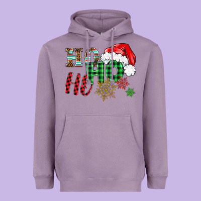 Ho Ho Ho Christmas Heavyweight Hoodie Designed By Barkaloodesign