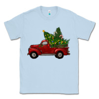 Dusty Blue Christmas Trees With Truck Classic Tee - RanaPortraitStore