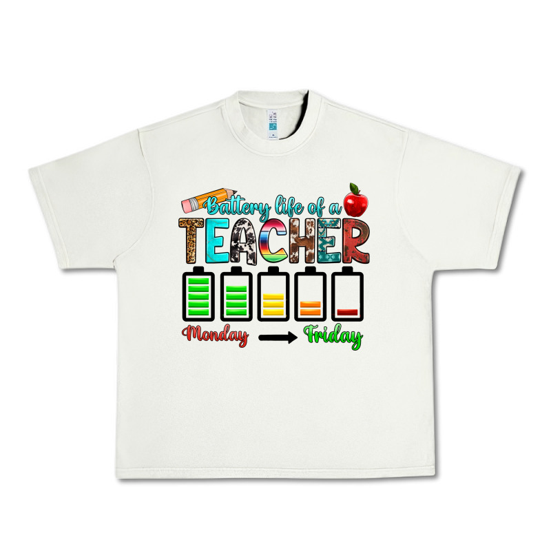 Battery Life Of A Teacher Monday Friday Urban Heavy Tee by RanaPortraitStore | Teevron