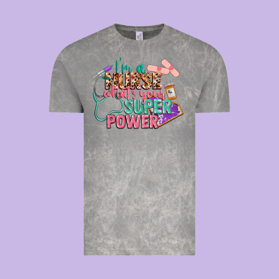 I'm A Nurse What's Your Superpower Vintage Tee Designed By Cowgirlartshop