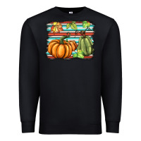 Black fall pumpkin  background Premium Sweatshirt - BarkalooDesign