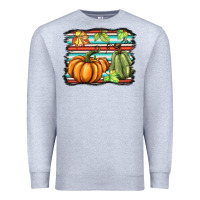 Heather Grey fall pumpkin  background Premium Sweatshirt - BarkalooDesign