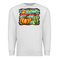 Oatmeal Heather fall pumpkin  background Premium Sweatshirt - BarkalooDesign