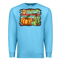 Ocean Blue fall pumpkin  background Premium Sweatshirt - BarkalooDesign