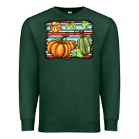 Sports Green fall pumpkin  background Premium Sweatshirt - BarkalooDesign