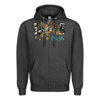 Love Texas Map Sunflower Cactus Cowhide Leopard Zipper Hoodie | Teevron