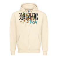 Sandshell love texas map sunflower cactus cowhide leopard Zipper Hoodie - Artiststas