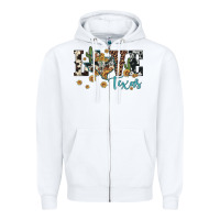White love texas map sunflower cactus cowhide leopard Zipper Hoodie - Artiststas