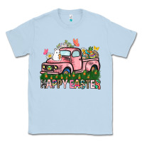 Dusty Blue Happy Easter Day truck Classic Tee - HowdyJamesFarm