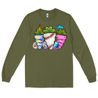Army Green Easter Day Baseball Easter sports carrots Long Sleeve Tee - OliviaCreatesArt