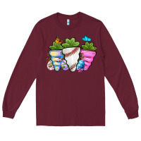 Burgundy Easter Day Baseball Easter sports carrots Long Sleeve Tee - OliviaCreatesArt