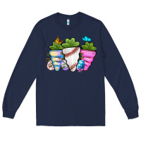 Navy Easter Day Baseball Easter sports carrots Long Sleeve Tee - OliviaCreatesArt