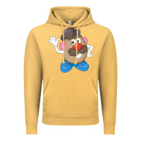 Vintage Mustard Womens Mr. Potato Head Simple Portrait Vintage Hoodie - longCreatives