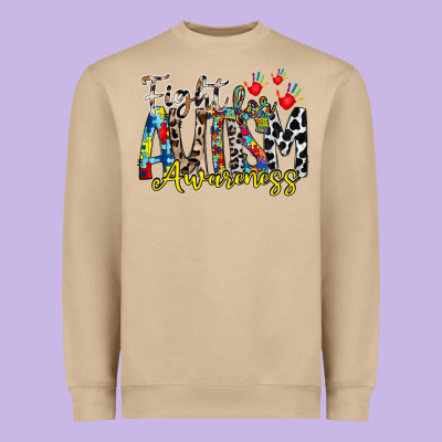 Fight For Autism Awareness Heavyweight Sweatshirt Designed By Racoondesign