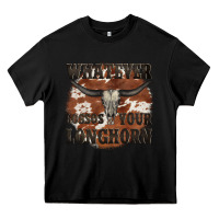 Black longhorn bullskull whatever lossos your longhorn Heavy Core Tee - JahusDesignShop