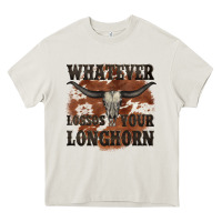 Cream longhorn bullskull whatever lossos your longhorn Heavy Core Tee - JahusDesignShop