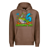 Chestnut birthday boy frog age 6 Premium Hoodie - LillyAllenDesigns