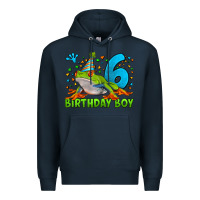Navy birthday boy frog age 6 Premium Hoodie - LillyAllenDesigns