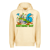 Pina Colada birthday boy frog age 6 Premium Hoodie - LillyAllenDesigns