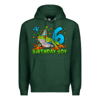 Sports Green birthday boy frog age 6 Premium Hoodie - LillyAllenDesigns