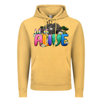 Vintage Mustard Easter Day He is alive Vintage Hoodie - OliviaCreatesArt
