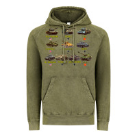 Vintage Olive Top Ten Best WW2 Tanks M4 Sherman Panzer IV Tiger II T34 Vintage Hoodie - longCreatives