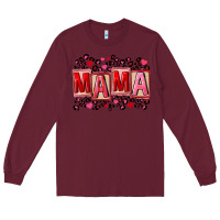 Burgundy Pink leopard mama Long Sleeve Tee - FaDigitalArtStudio