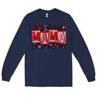 Navy Pink leopard mama Long Sleeve Tee - FaDigitalArtStudio