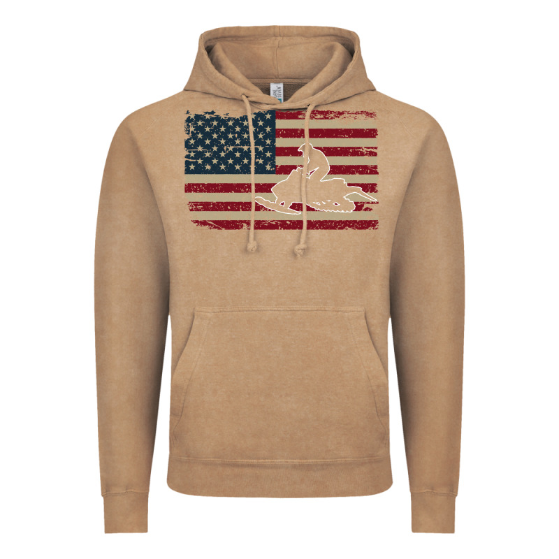 Snowmobile Usa Flag Snow Sled Patriotic Snowmobiling Gift Vintage Hoodie by longCreatives | Teevron