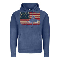 Vintage Denim Snowmobile USA Flag Snow Sled Patriotic Snowmobiling Gift Vintage Hoodie - longCreatives