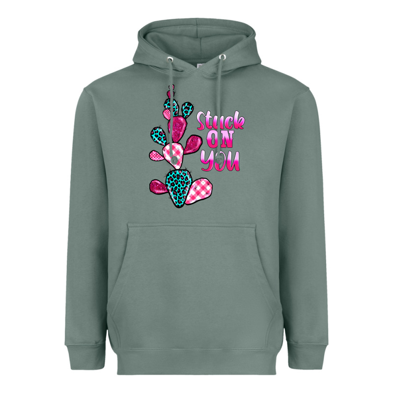Stuck On You Cactus Heavyweight Hoodie by BarkalooDesign | Teevron