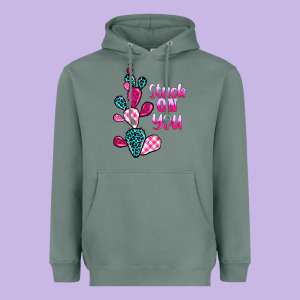 Stuck On You Cactus Heavyweight Hoodie Designed By Barkaloodesign
