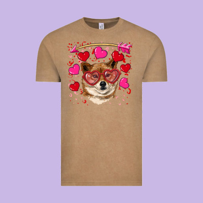 Valentine's Shiba Inu Vintage Tee Designed By Ranaportraitstore