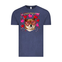 Vintage Denim valentine's shiba inu Vintage Tee - RanaPortraitStore