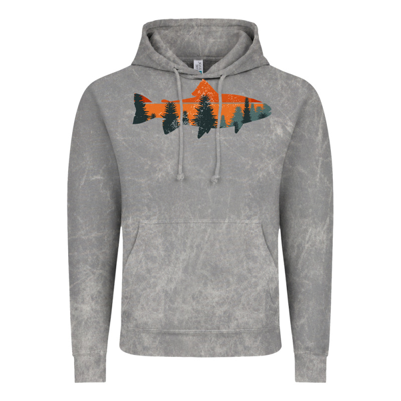Trout Fly Fishing Nature Outdoor Fisherman Gift Vintage Hoodie by longCreatives | Teevron