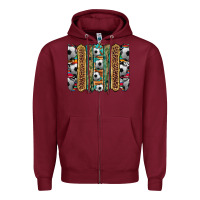 Burgundy soccer camouflage serape cowhide turquoise leopard glitter  brushstrok Zipper Hoodie - Artiststas