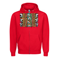 Red soccer camouflage serape cowhide turquoise leopard glitter  brushstrok Zipper Hoodie - Artiststas