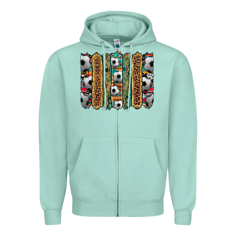 Soccer Camouflage Serape Cowhide Turquoise Leopard Glitter  Brushstrok Zipper Hoodie by Artiststas | Teevron