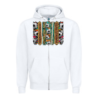 White soccer camouflage serape cowhide turquoise leopard glitter  brushstrok Zipper Hoodie - Artiststas