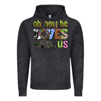 Vintage Black Easter Day Oh he loves us Vintage Hoodie - OliviaCreatesArt