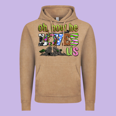 Easter Day Oh He Loves Us Vintage Hoodie Designed By Oliviacreatesart