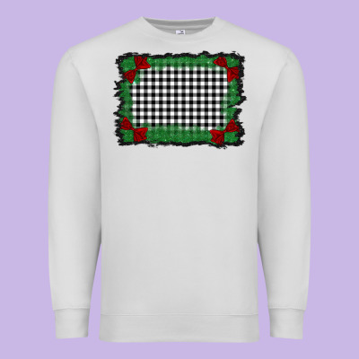 Christmas Black And White Background Premium Sweatshirt Designed By Barkaloodesign
