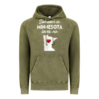 Vintage Olive Someone In Minnesota Loves Me  Minnesota  MN Vintage Hoodie - longCreatives