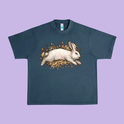 Bunny Rabbit Leopard Easter Day Urban Heavy Tee Designed By Howdyjamesfarm