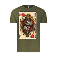 Vintage Olive King Of Hearts Cowboy Vintage Tee - HowdyJamesFarm