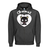 Charcoal Heather Chococat Sweet Valentine Zipper Hoodie - longCreatives