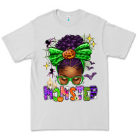 Halloween Afro Messy Bun Momster Premium Tee | Teevron