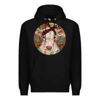 Black Christmas Charolais Calf Baby Cow Premium Hoodie - RanaPortraitStore
