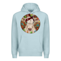 Blue Mist Christmas Charolais Calf Baby Cow Premium Hoodie - RanaPortraitStore