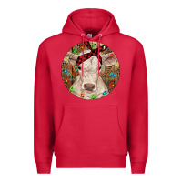Cardinal Christmas Charolais Calf Baby Cow Premium Hoodie - RanaPortraitStore